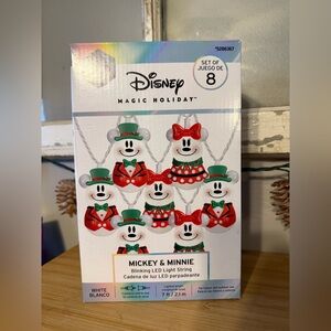 Disney Magic Holiday Mickey & Minnie Mouse LED Christmas String Lights Set of 8